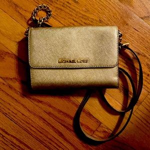 Michael Kors gold cross-body shoulder bag